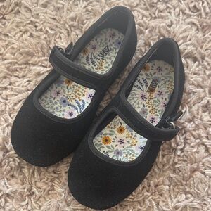 Zara Black Suede Mary Jane flats